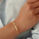 Stainless Steel Birth Month Flower Name Bracelet Pendant