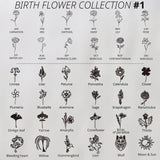 Stainless Steel Birth Month Flower Name Earrings Pendant