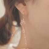 Stainless Steel Birth Month Flower Name Earrings Pendant