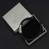 Personalized Name Stainless Steel Leather Bracelet for Men