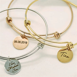 Personalised Stainless Steel Name Bangles for Women