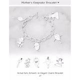 Children Artwork Bracelet with Engraved Name - Mother's Gift