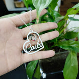 Stainless Steel Colorful Nameplate Necklace Heart Pendant Jewelry