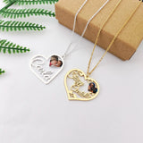 Stainless Steel Colorful Nameplate Necklace Heart Pendant Jewelry