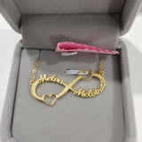 Infinity Couple Name Necklace Heart Pendant Choker