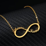 Infinity Couple Name Necklace Heart Pendant Choker