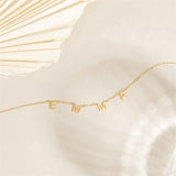Stainless Steel Initial Letters Choker Necklace Men Women Chain