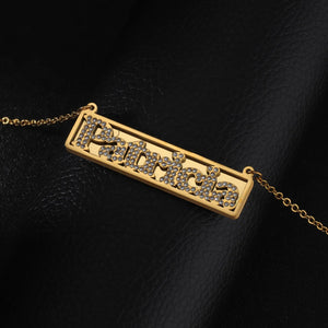 Personalized Stainless Steel Diamond Name Necklace