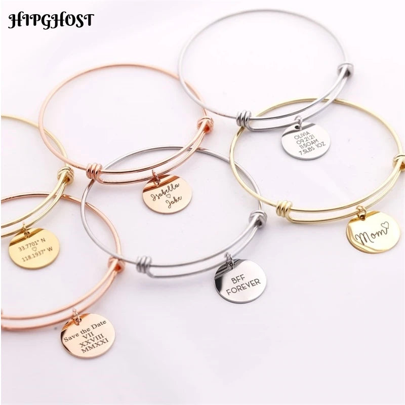Personalized Stainless Steel ID Bracelet for Women Men
