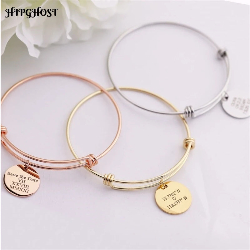 Personalized Stainless Steel ID Bracelet for Women Men