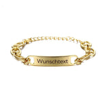 Personalized Stainless Steel Name Bracelet Flat Chain Nameplate Women Men