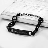 Personalized Stainless Steel Name Bracelet Flat Chain Nameplate Women Men