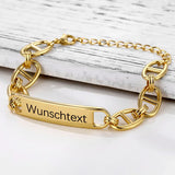 Personalized Stainless Steel Name Bracelet Flat Chain Nameplate Women Men