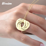 Personalized Stainless Steel Intertwined Circles Pendant Necklace