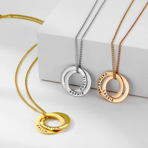 Personalized Stainless Steel Intertwined Circles Pendant Necklace