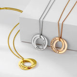 Personalized Stainless Steel Intertwined Circles Pendant Necklace