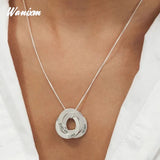 Personalized Stainless Steel Intertwined Circles Pendant Necklace