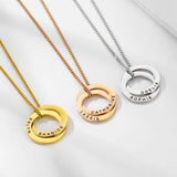 Personalized Stainless Steel Intertwined Circles Pendant Necklace