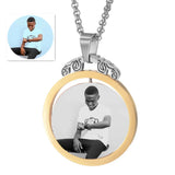 Rotatable Engraved Pendant Personalized Photo Necklace