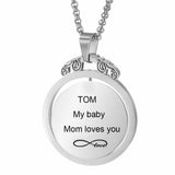 Rotatable Engraved Pendant Personalized Photo Necklace