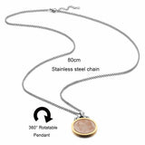 Rotatable Engraved Pendant Personalized Photo Necklace
