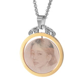 Rotatable Engraved Pendant Personalized Photo Necklace