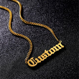 Personalized Stainless Steel Name Necklace with Cuban Chain for Men