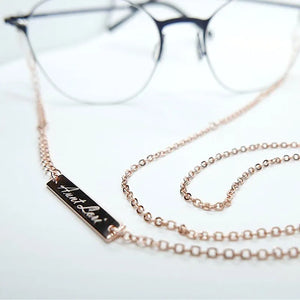 Custom Engraved Stainless Steel Glasses Chain for Women