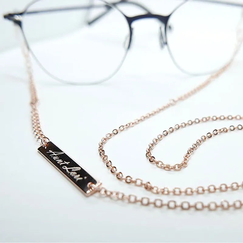 Custom Engraved Stainless Steel Glasses Chain for Women