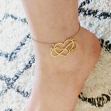 Personalized Stainless Steel Heart Infinity Name Anklets