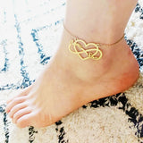 Personalized Stainless Steel Heart Infinity Name Anklets