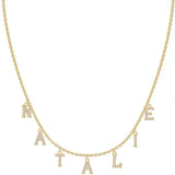 Personalized Stainless Steel Initial Necklace with Diamond Letter