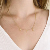 Personalized Stainless Steel Initial Necklace with Diamond Letter