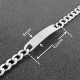 Stainless Steel Engraved Name Bracelet Men's Chain Gift