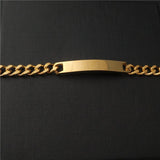 Stainless Steel Engraved Name Bracelet Men's Chain Gift