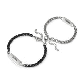 Personalized Engraved Stainless Steel Couple Bracelet with Magnetic Clasp
