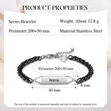 Personalized Engraved Stainless Steel Couple Bracelet with Magnetic Clasp