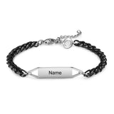 Personalized Engraved Stainless Steel Couple Bracelet with Magnetic Clasp