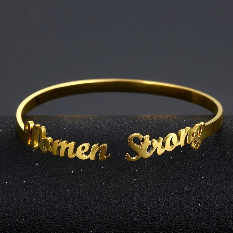 Custom Stainless Steel Name Bracelet Cuff Bangle