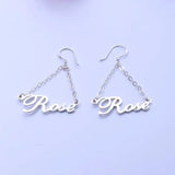 Custom Stainless Steel Name Drop Earrings