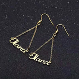 Custom Stainless Steel Name Drop Earrings