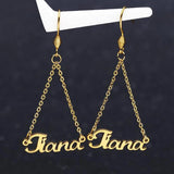 Custom Stainless Steel Name Drop Earrings