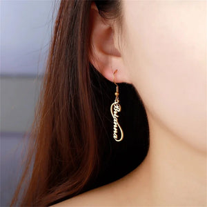 Personalized Stainless Steel Name Earrings