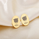 Personalized Pet Portrait Name Earrings - Cat Dog Mom Gift
