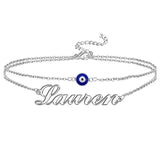 Stainless Steel Eye Charm Bracelet Double Layer Devil Eye Bracelet