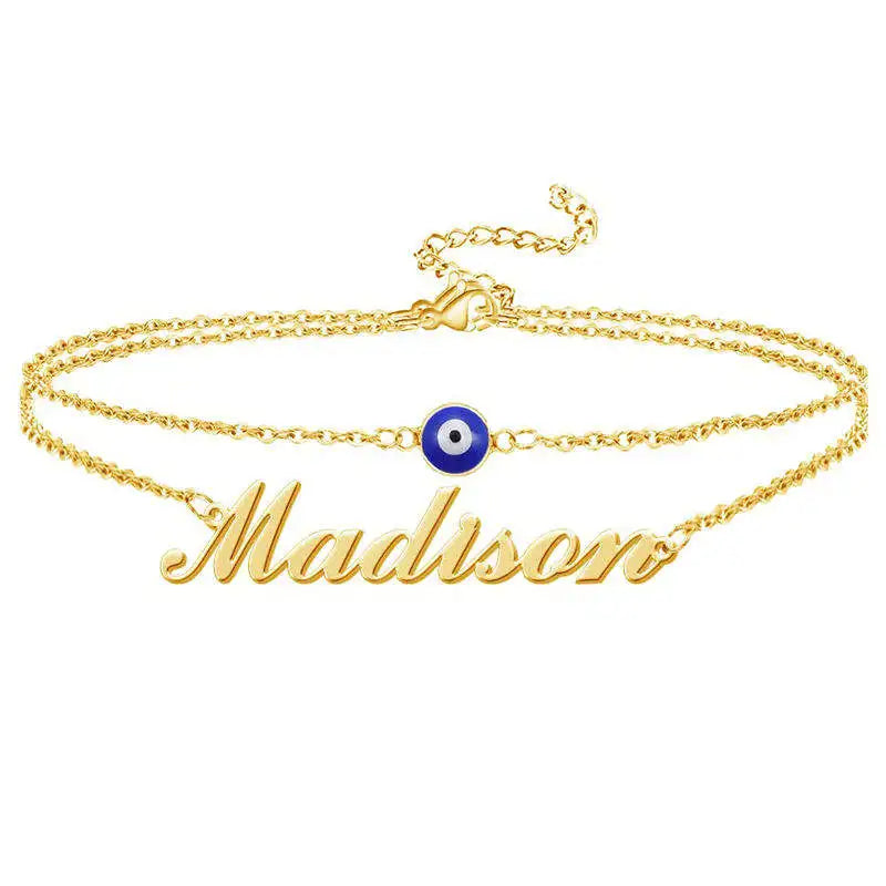 Stainless Steel Eye Charm Bracelet Double Layer Devil Eye Bracelet