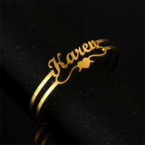 Personalized Stainless Steel Name Heart Bangle