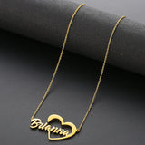 Stainless Steel Heart Necklace Personalized Nameplate Choker Jewelry