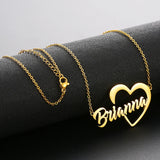 Stainless Steel Heart Necklace Personalized Nameplate Choker Jewelry