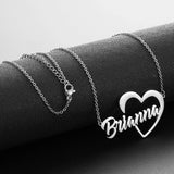 Stainless Steel Heart Necklace Personalized Nameplate Choker Jewelry